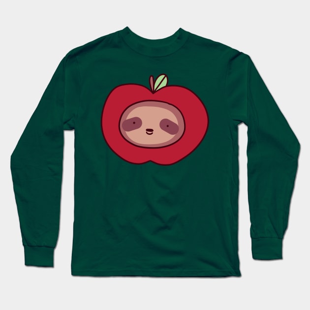 Apple Sloth Face Long Sleeve T-Shirt by saradaboru